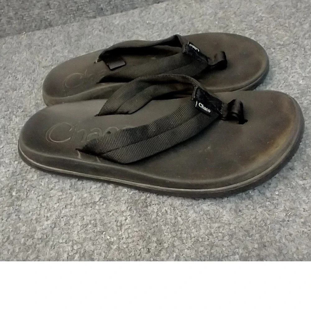 Chaco Flip Flop Sandals Womens 7 Black LUVSEAT Footbed JCH108604